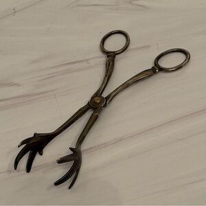 Delightfully weird antique silver “Chicken Claw” Sugar Cube Tongs from England